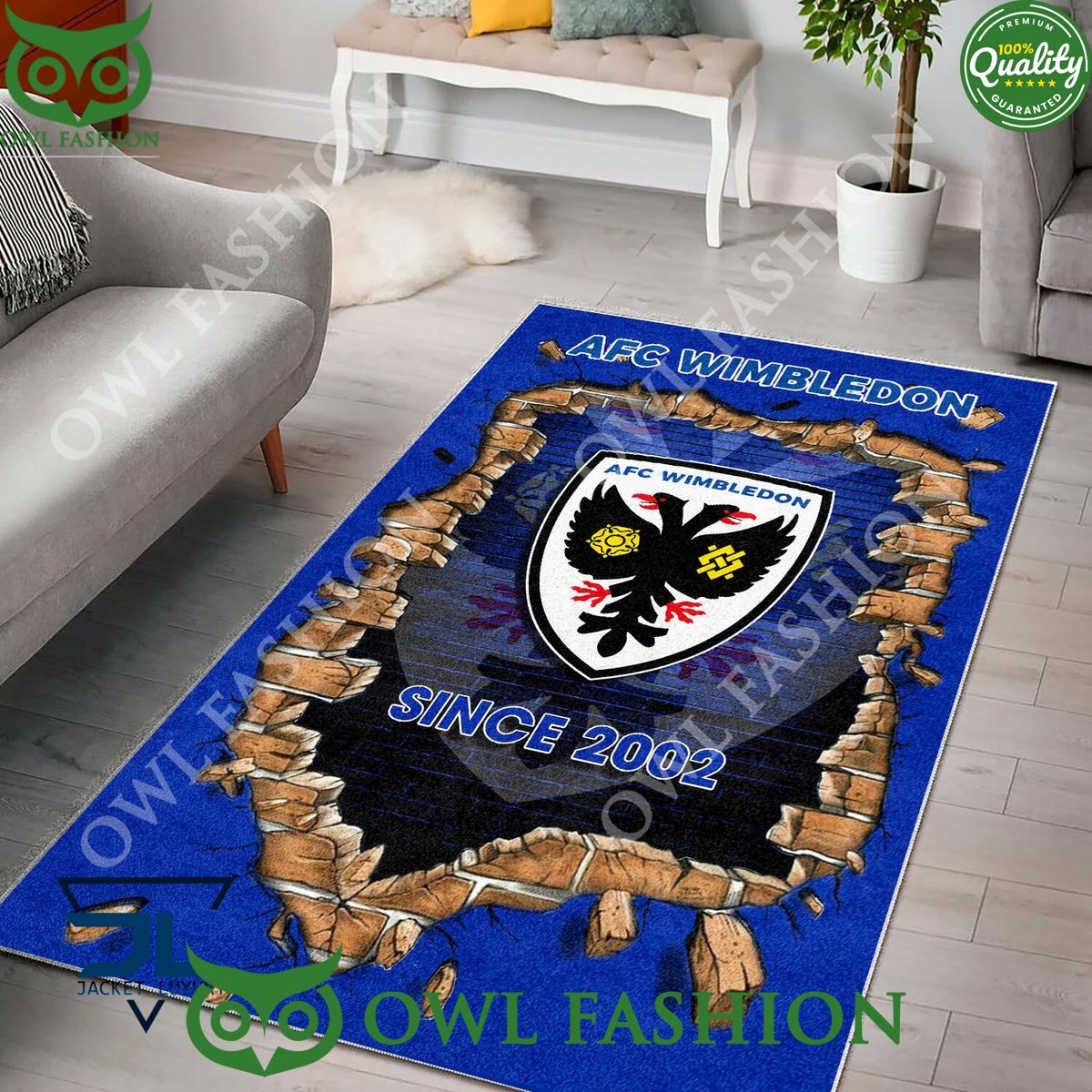 AFC Wimbledon 1843 League Two Living Room Rug Carpet