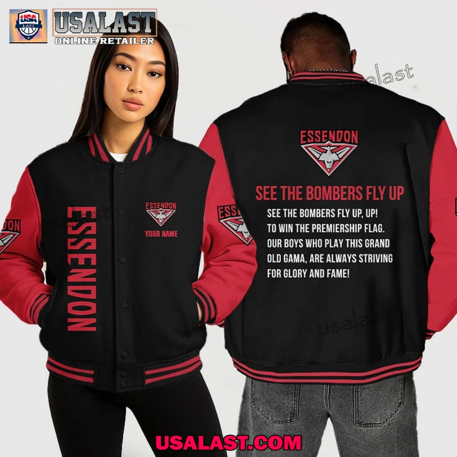 AFL Essendon Baseball Jacket – See The Bombers Fly Up