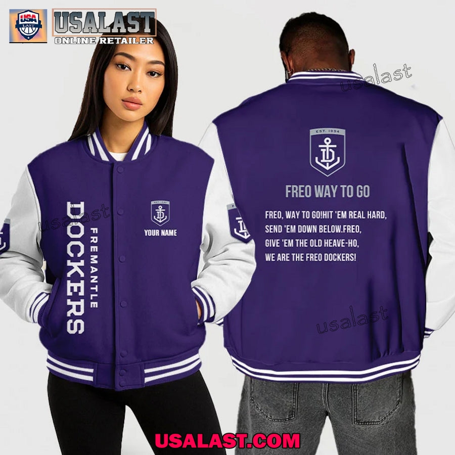 AFL Fremantle Baseball Jacket – Freo Way To Go