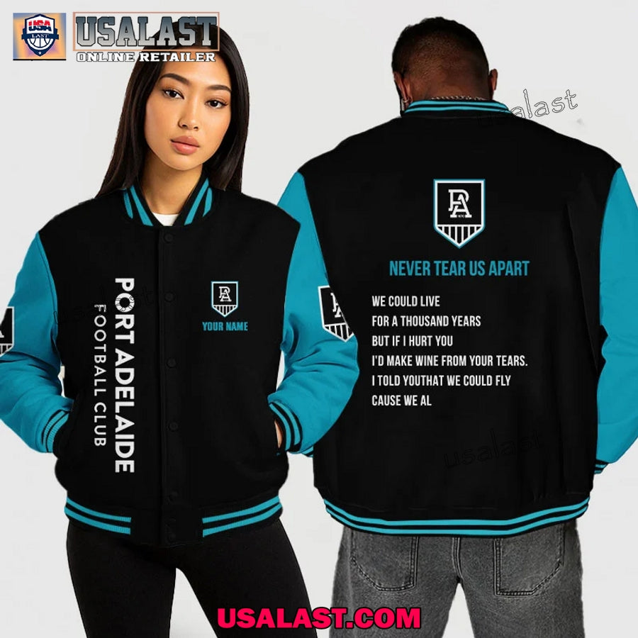 AFL Port Adelaide Baseball Jacket – Never Tear Us Apart