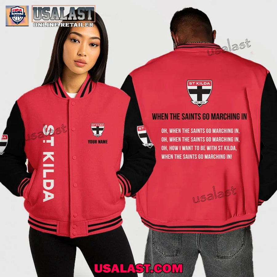 AFL St Kilda Baseball Jacket – When The Saints Go Marching In