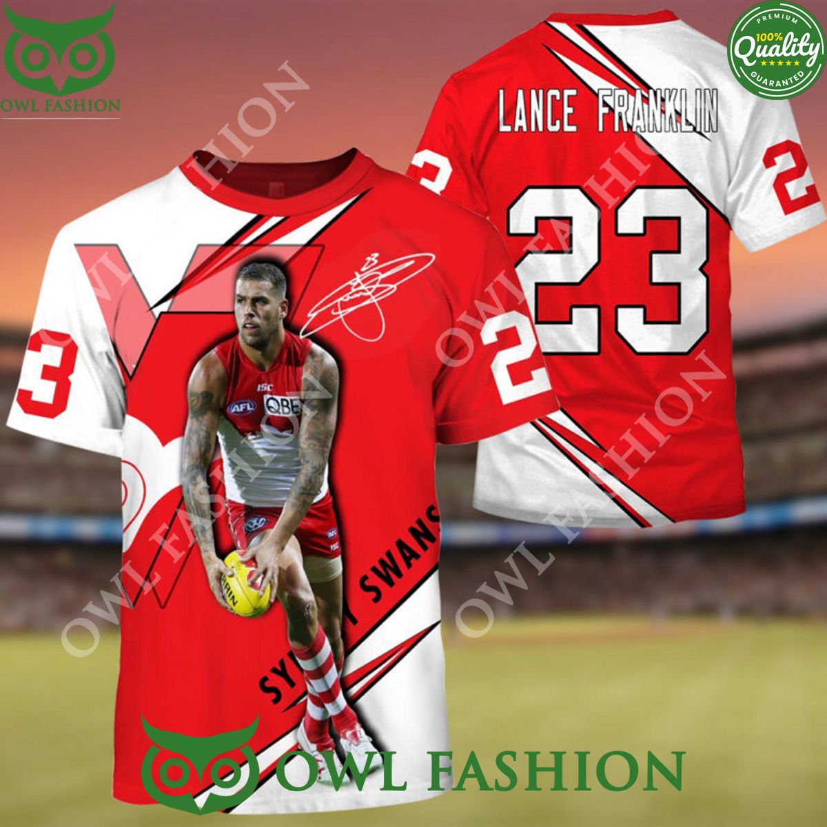 AFL Sydney Swans Lance Franklin number 23 3D T shirt