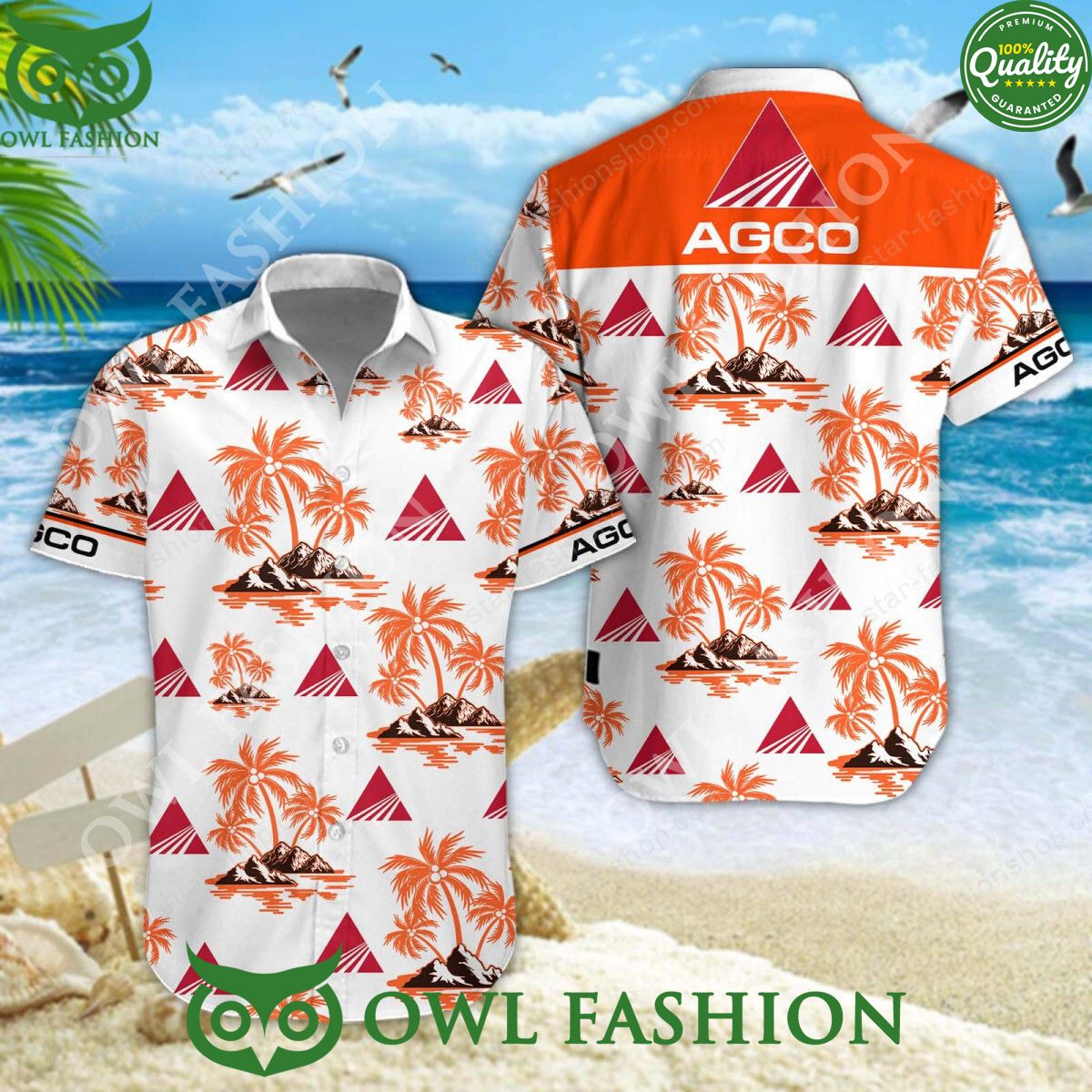 AGCO Allis American agricultural machinery manufacturer hawaiian shirt and short