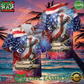 Ah-64 Attack Helicopter 4th Of July Veteran Hawaiian Shirt
