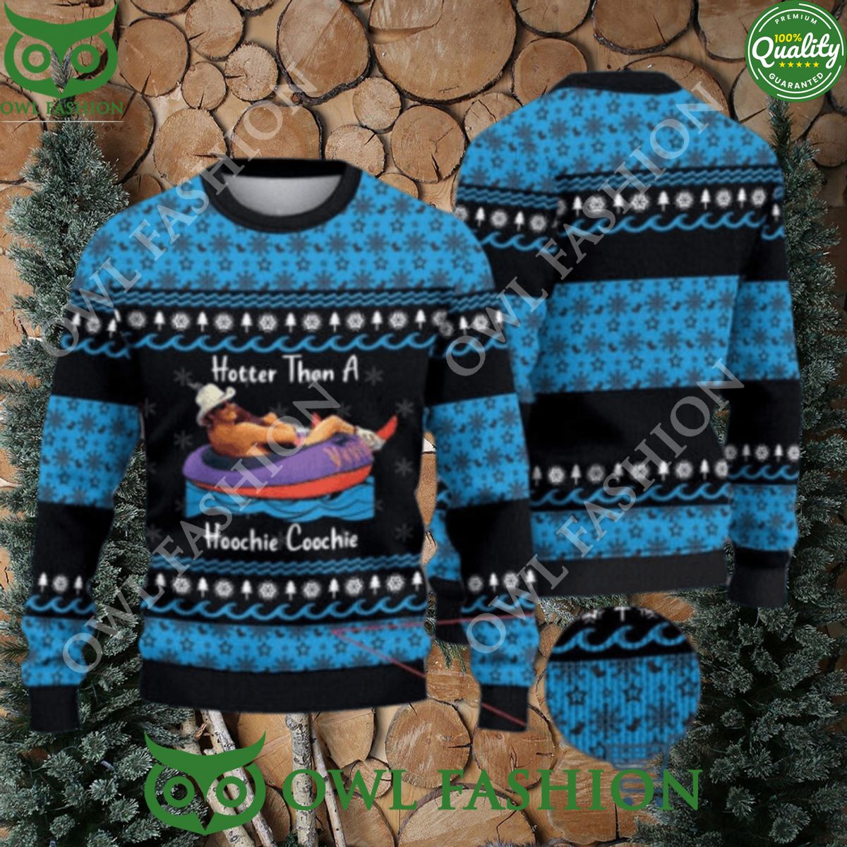 Alan Jackson hotter than a hoochie coochie ugly Christmas sweater Jumper