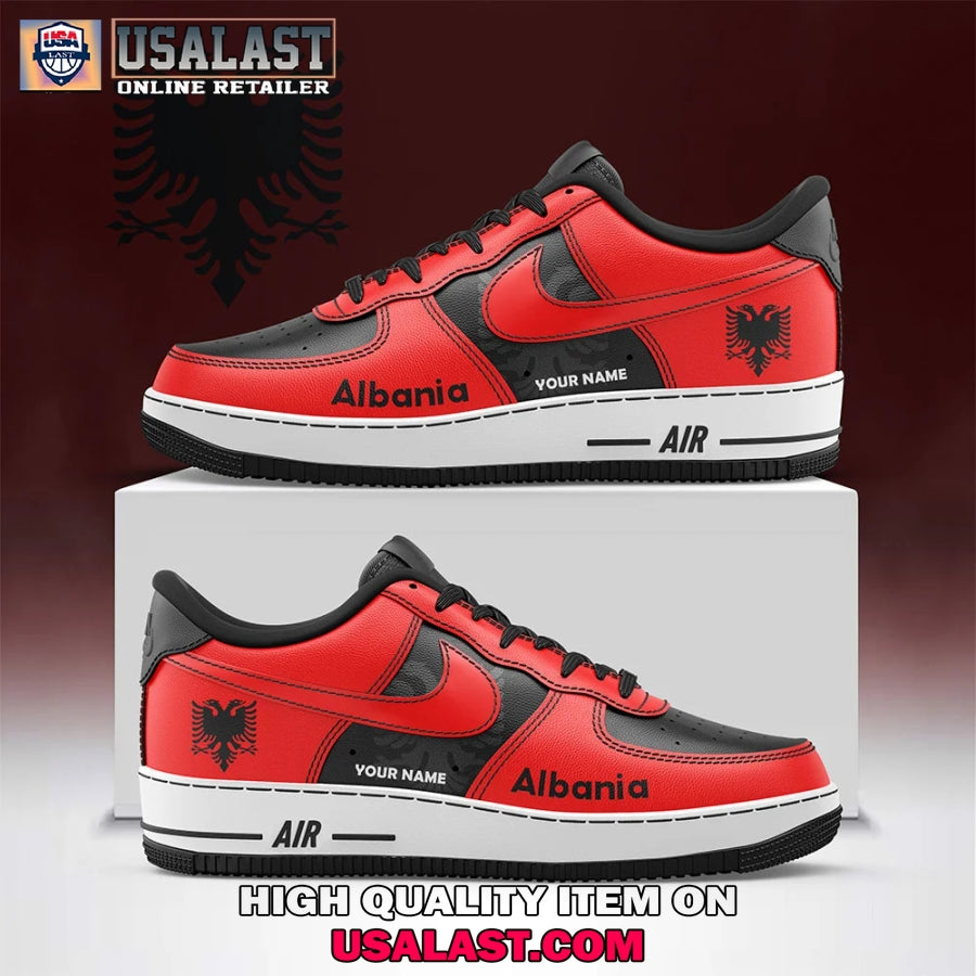 Albania Flag And Coat Of Arms Air Force 1 Sneaker