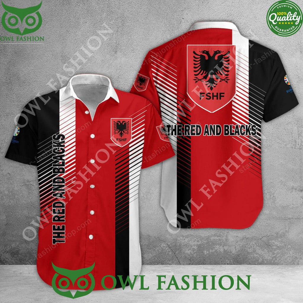Albania national football team FSHF The Red and Blacks Euro 2024 polo shirt