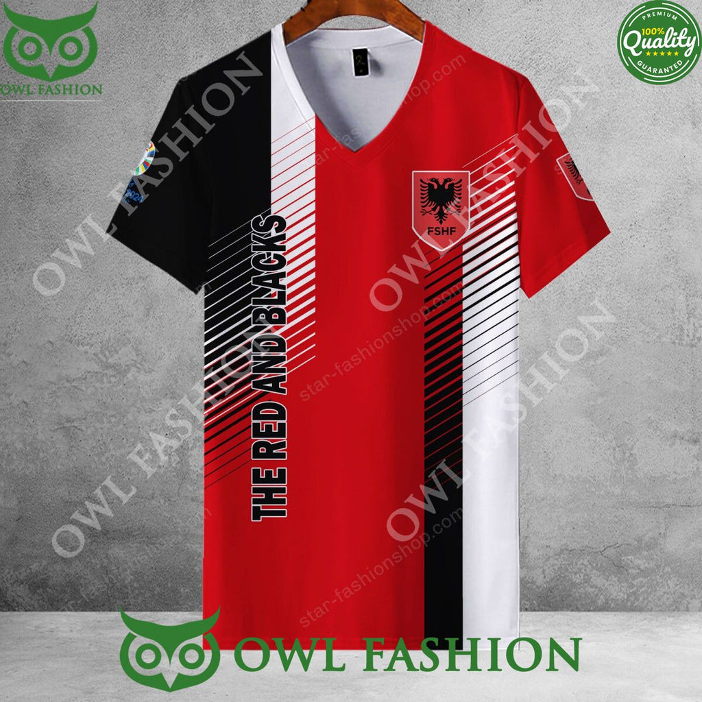 Albania national football team FSHF The Red and Blacks Euro 2024 polo shirt