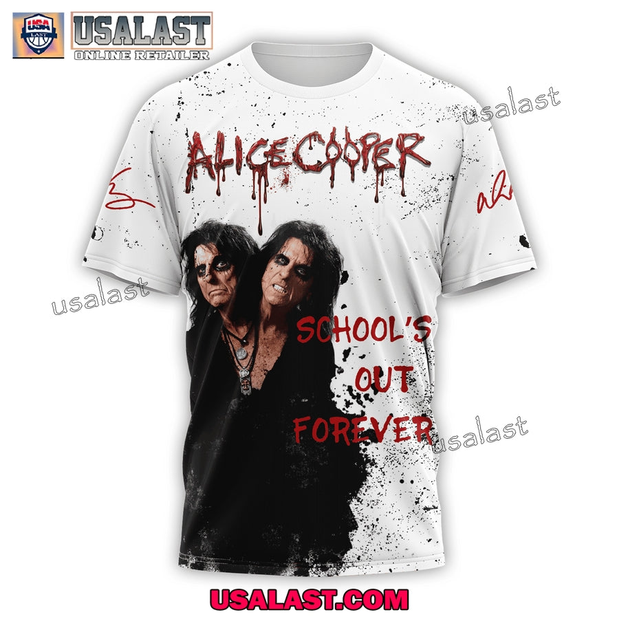 Alice Cooper School’s Out Forever But The Rock Never Stops 3D Shirt