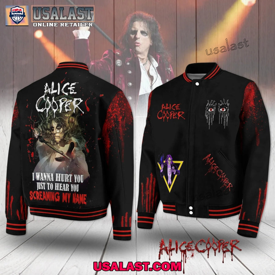 Alice Cooper Screaming My Name Baseball Jacket