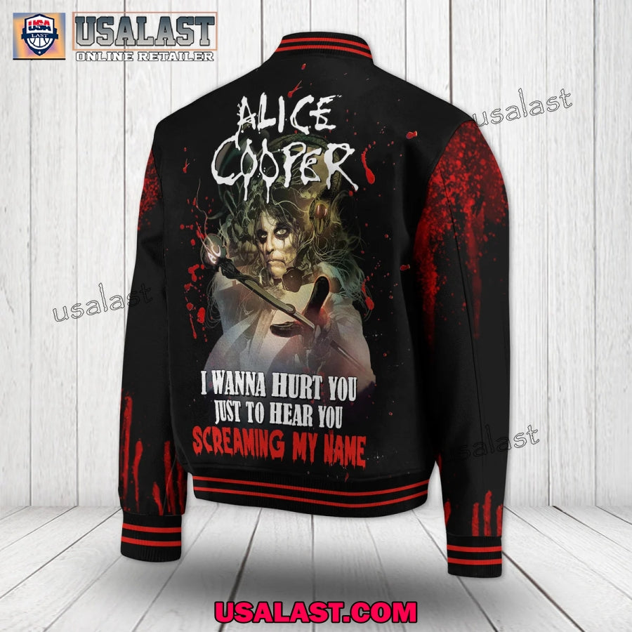 Alice Cooper Screaming My Name Baseball Jacket