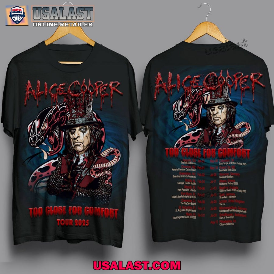 Alice Cooper Too Close For Comfort Tour 2025 3D T-Shirt