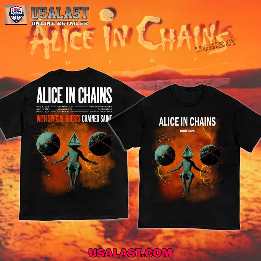 Alice In Chains With Special Guests Chained Saint Tour 2025 Tee Shirt