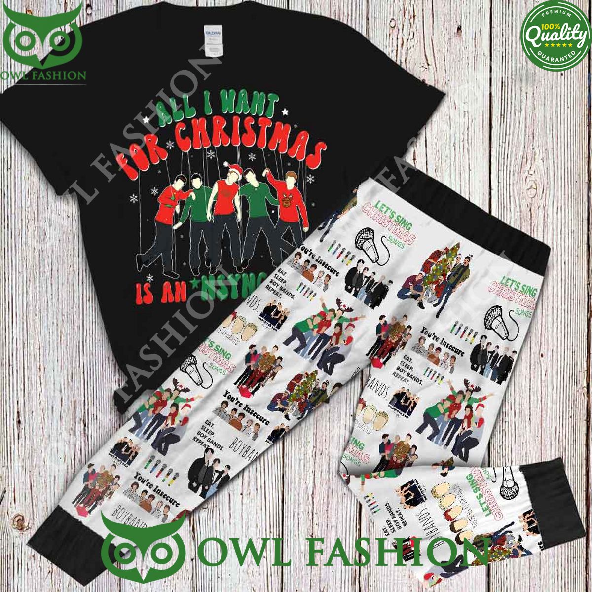 All I Want For Christmas an Nsync Tour Pajamas Set