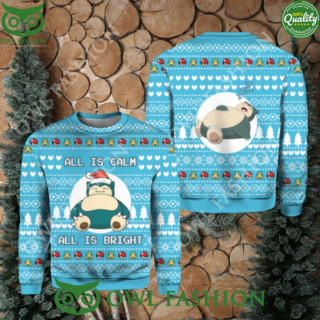 All is calm all bright snorlax Christmas sweater Jumper