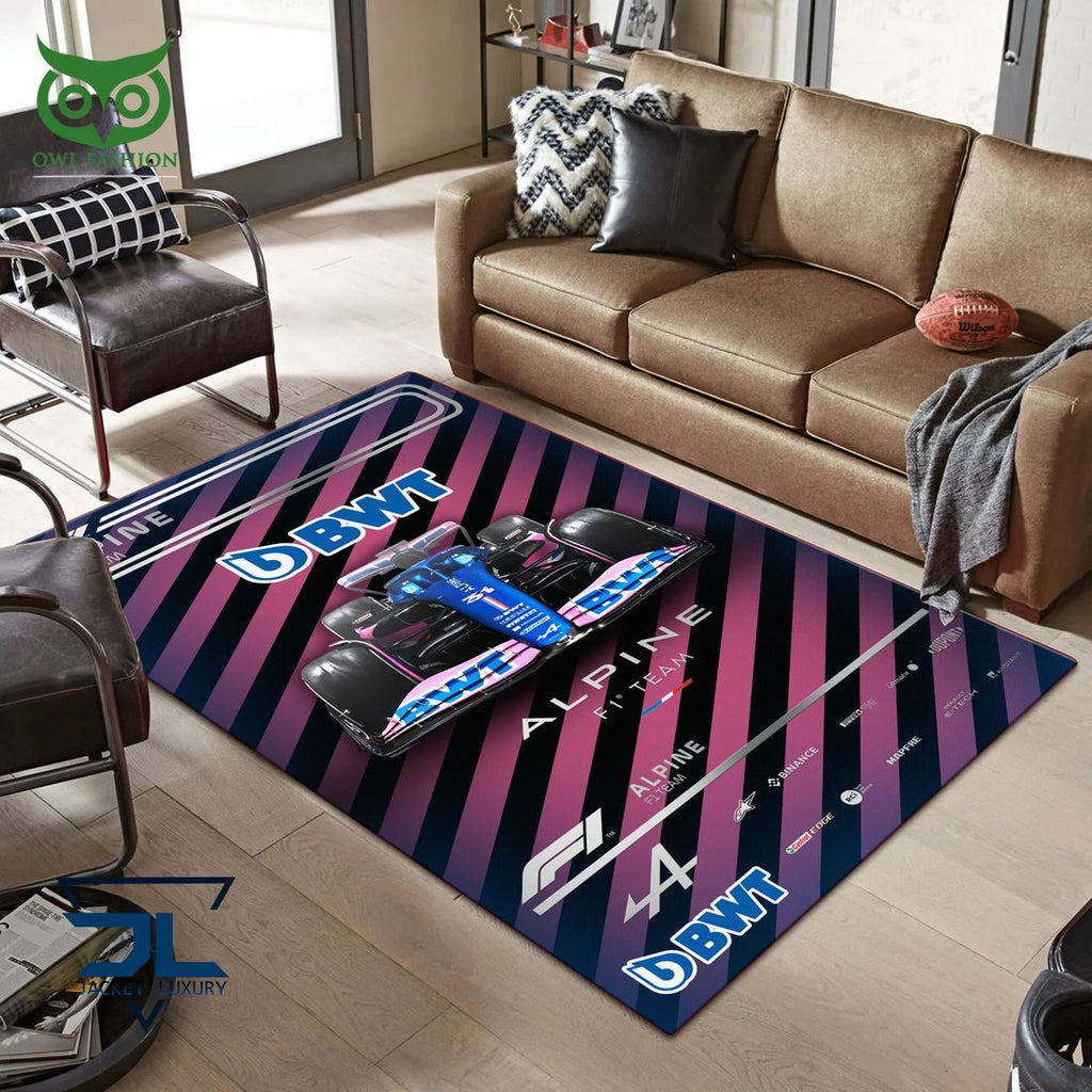 Alpine F1 Team Black Pink Carpet Rug