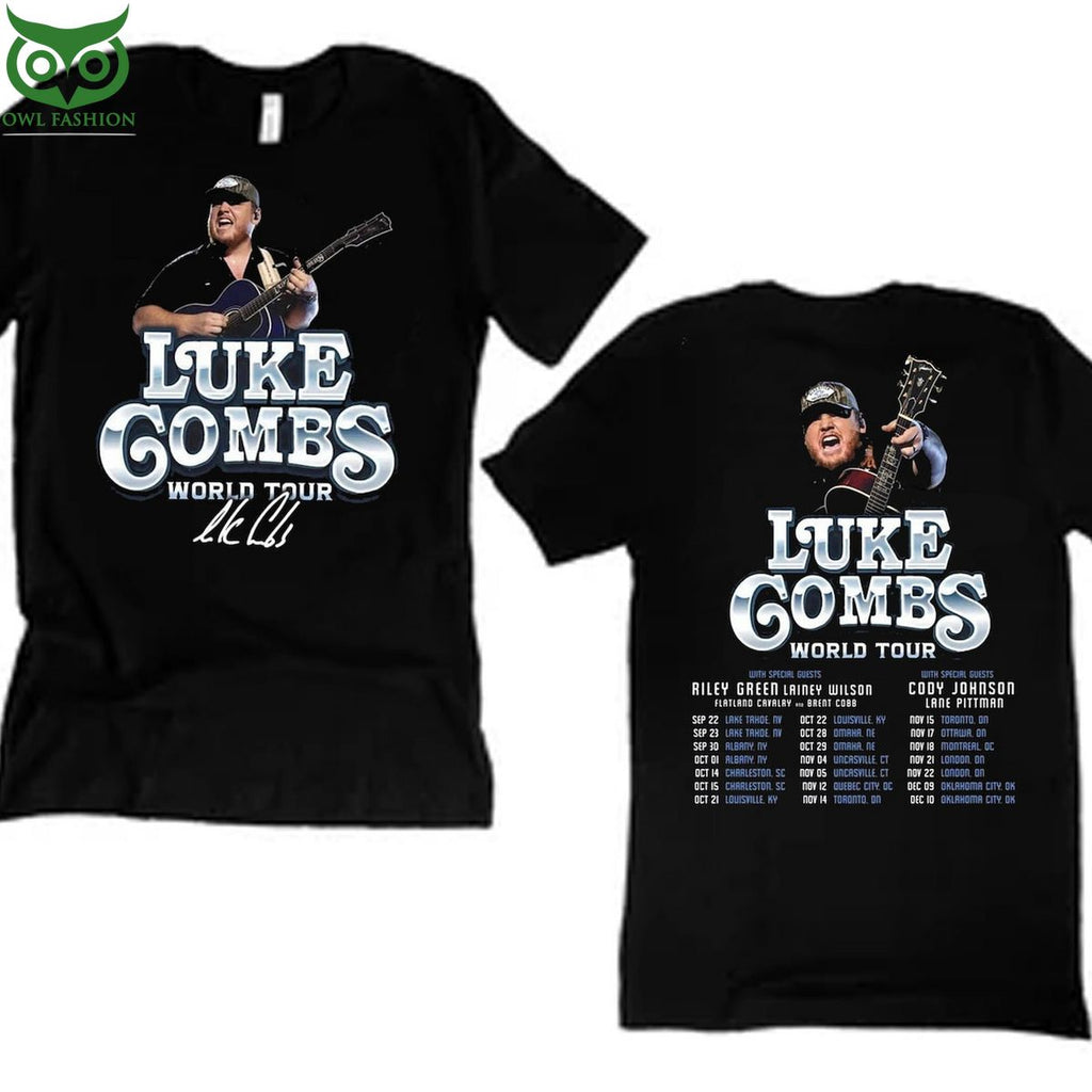 American Singer Luke Combs World Tour 2023 T Shirt Shop Owl Fashion