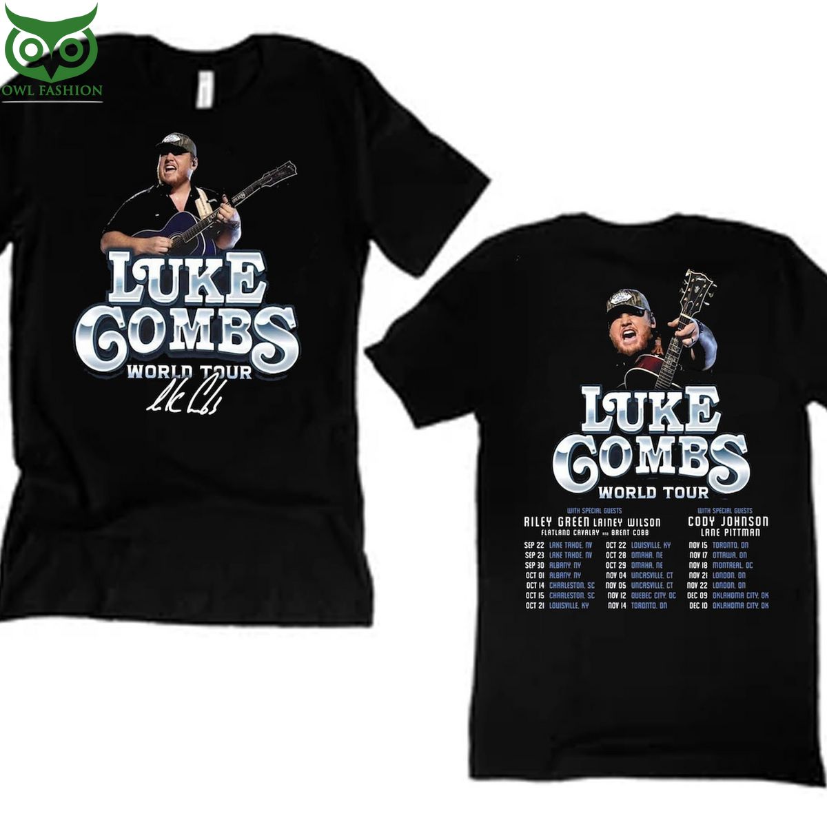 American Singer Luke Combs World Tour 2023 T Shirt Shop Owl Fashion