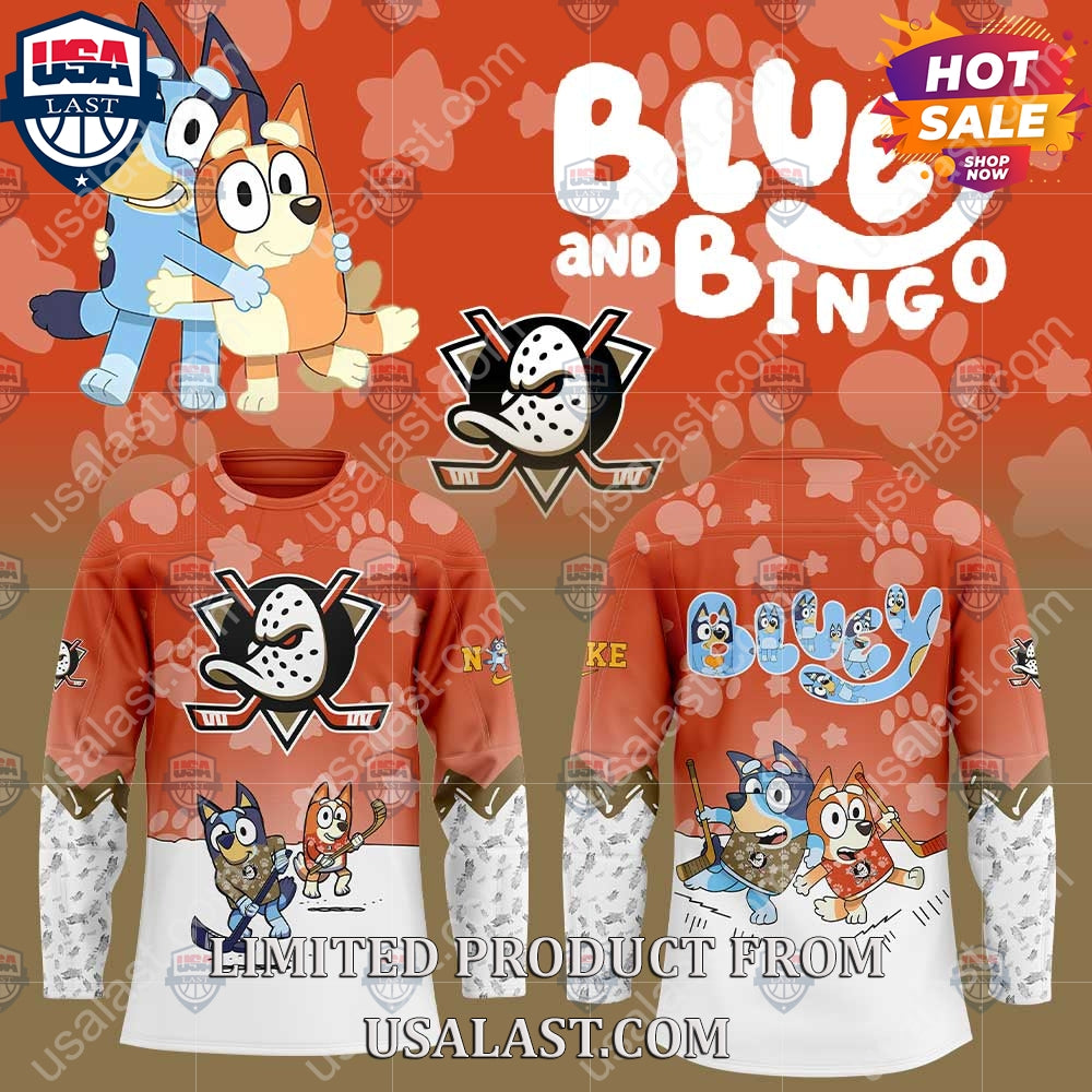 Anaheim Ducks NHL Bluey and Bingo Hoodie