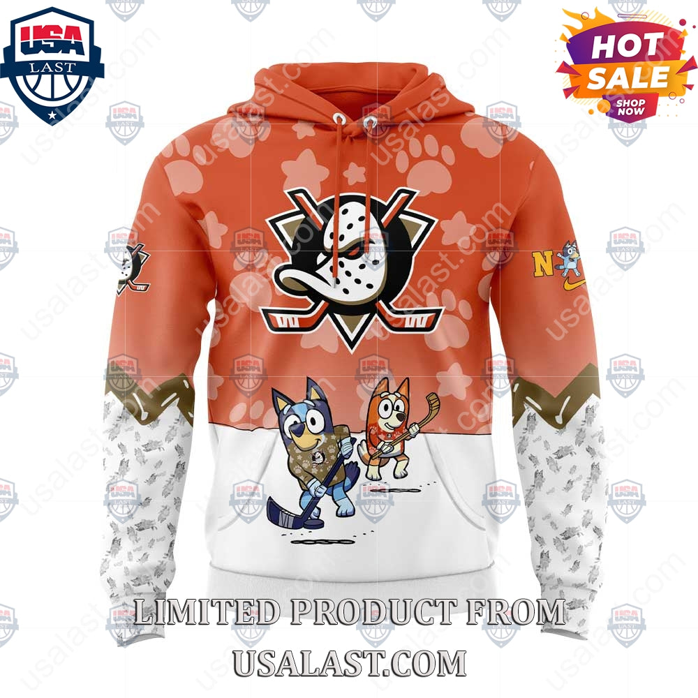 Anaheim Ducks NHL Bluey and Bingo Hoodie