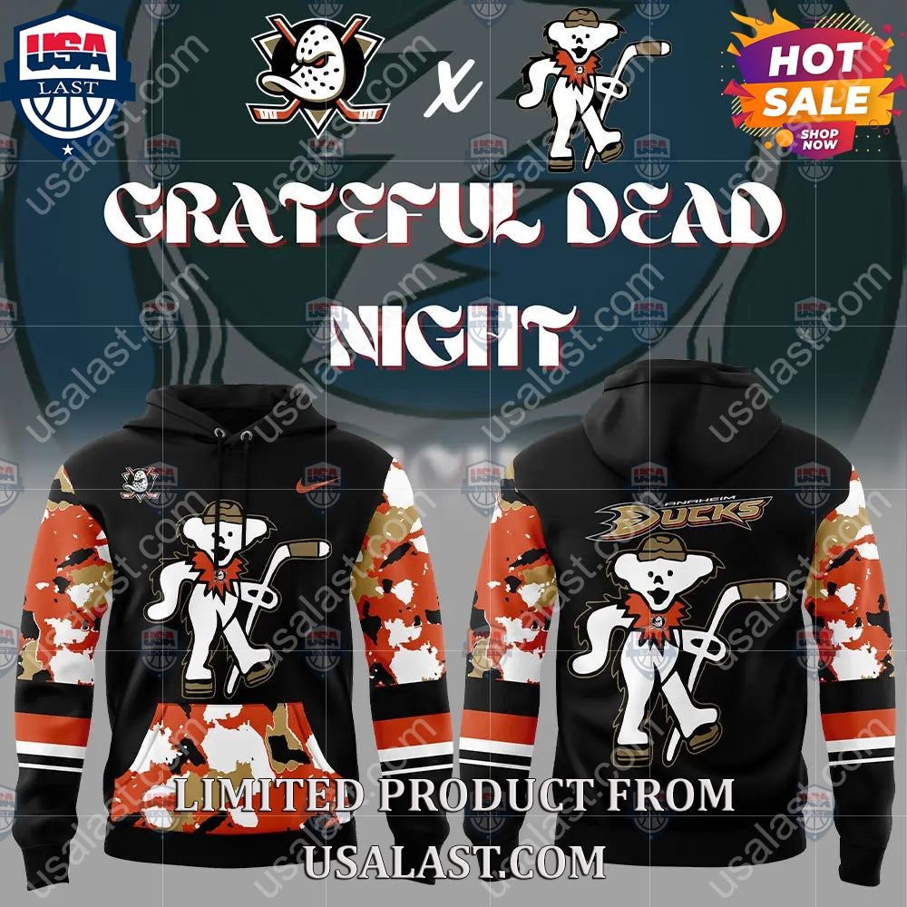 Anaheim Ducks NHL Grateful Dead Night Peanuts Hoodie