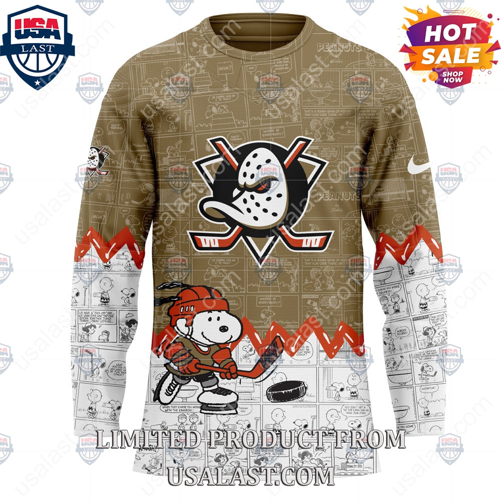 Anaheim Ducks NHL Happiness Is 75th Anniversary of Peanuts Hoodie