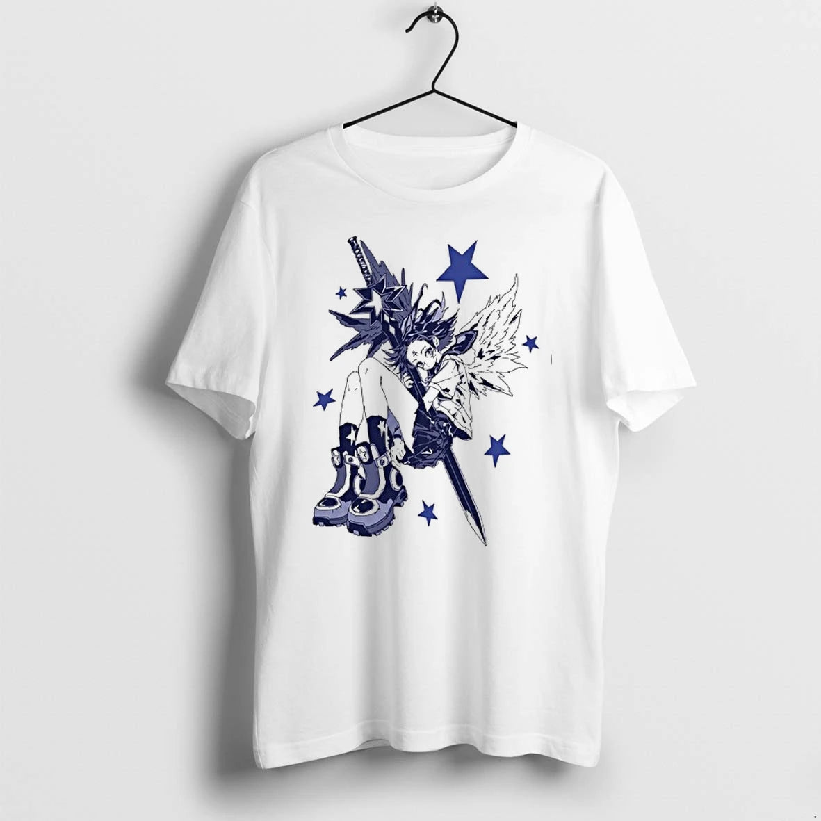 Angel Character With Star Sword And Wings Y2k Anime 0 Tshirts Sweater
