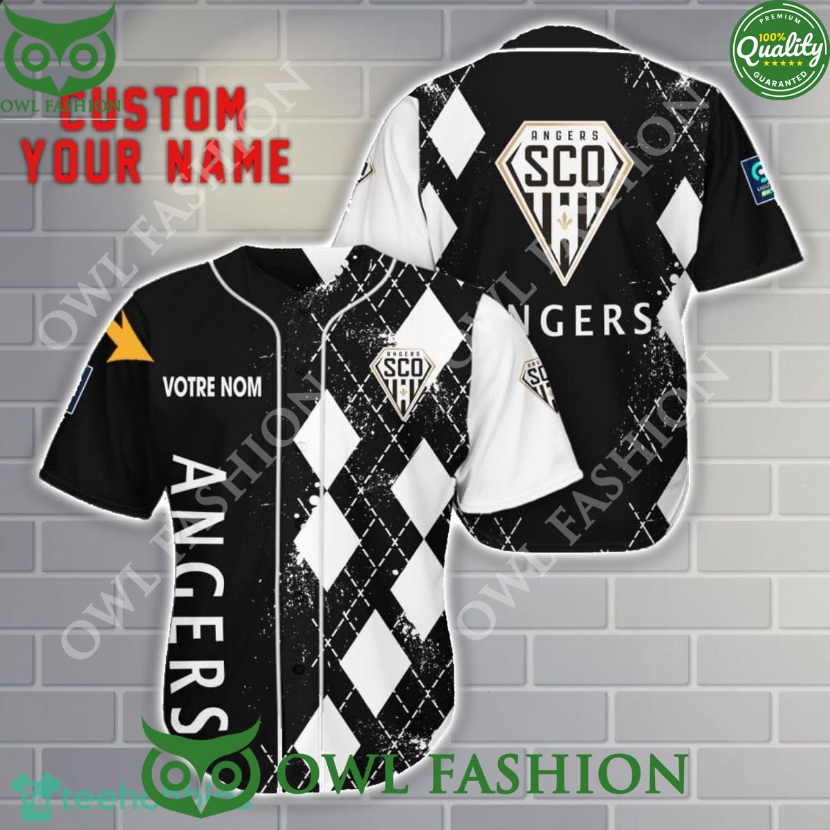 Angers SCO Personalized EFL Cup 3D Baseball Jersey Shirt