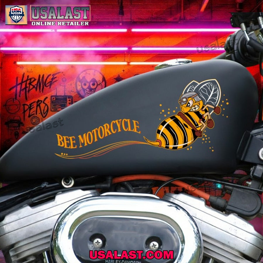 Angry Bee Motorcycle Custom Text Decal