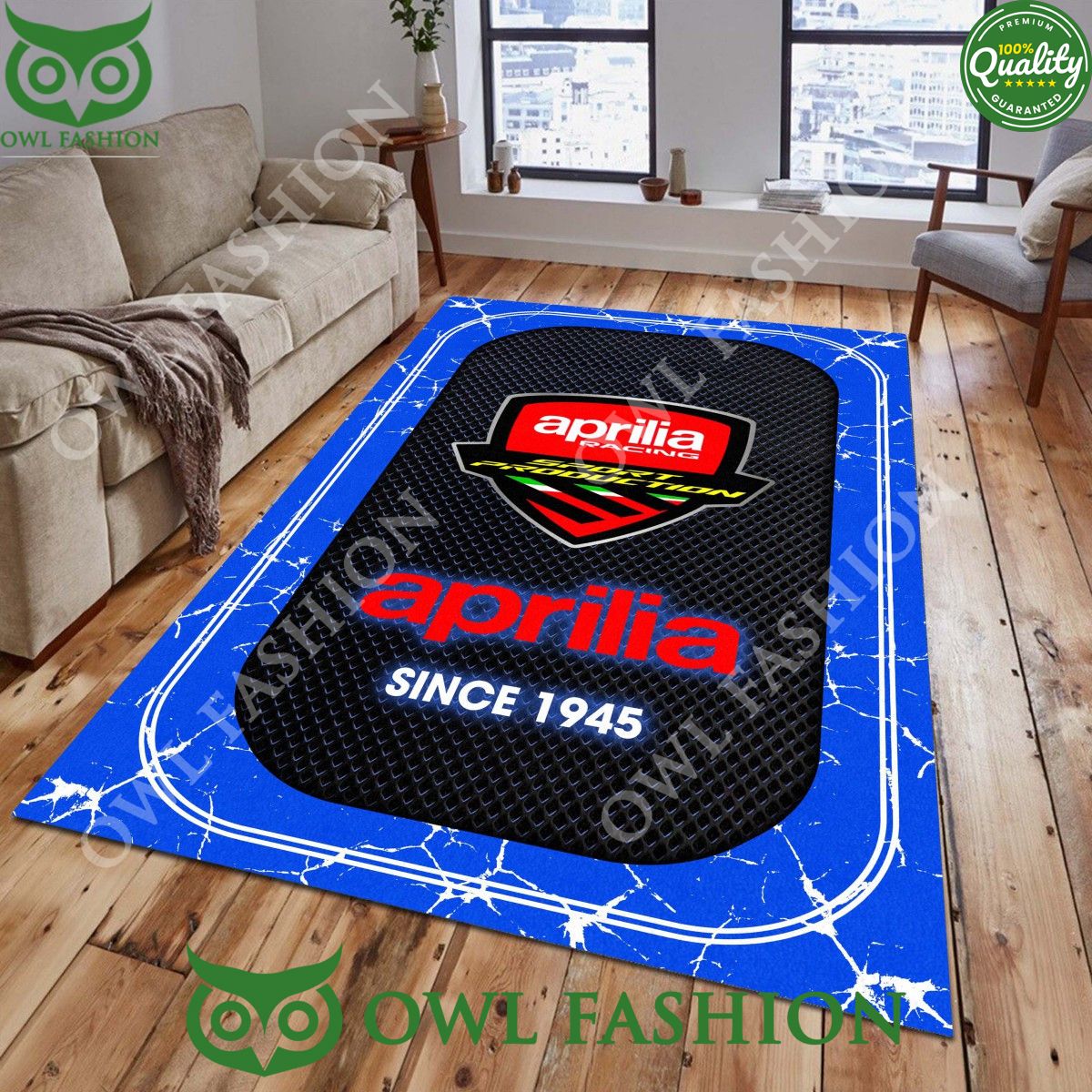 Aprilia Since 1945 Italian Logo Custom Color Rug Carpet