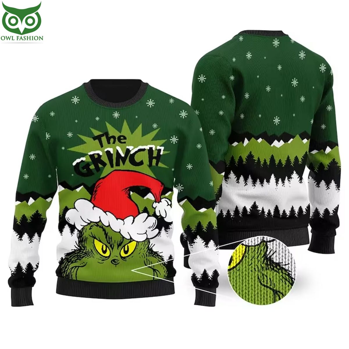 The Grinch With Christmas Hat 3D Ugly Sweater