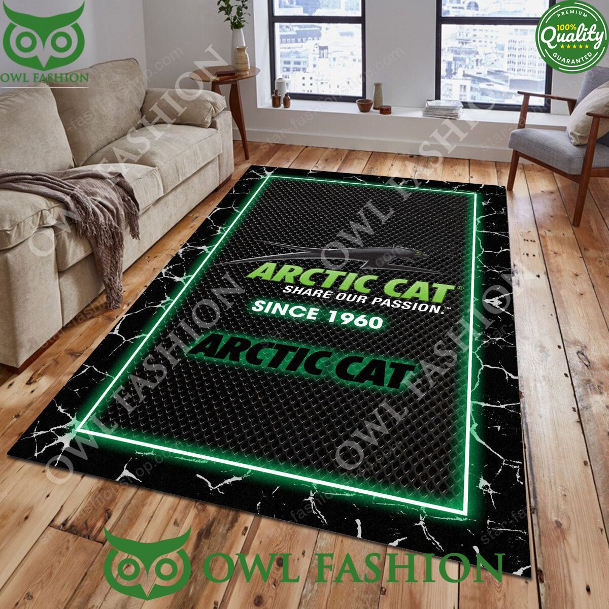 Arctic Cat Trending Design Lighting Pattern Carpet Rug