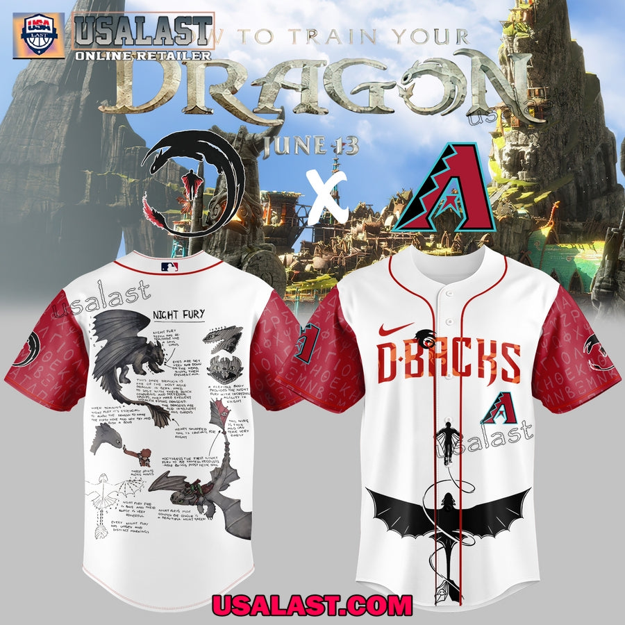 Arizona Diamondbacks Night Fury Dragon Adult Kid Jersey Shirt