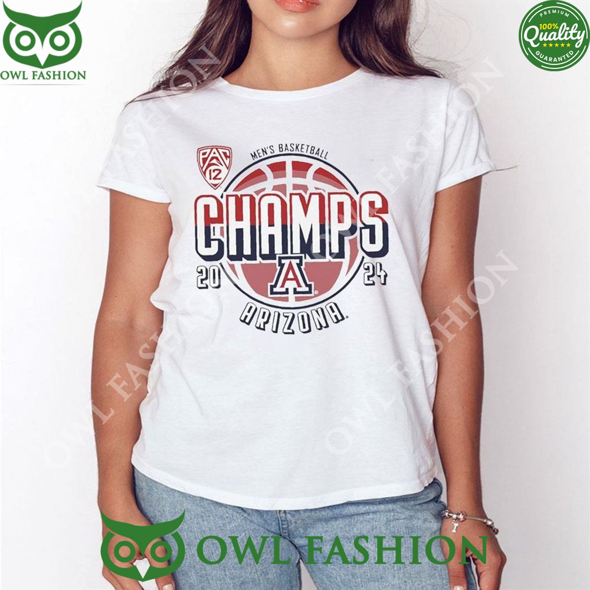 Arizona Wildcats 2024 Pac-12 Men’s Basketball Regular Season Champions 2D T-shirt