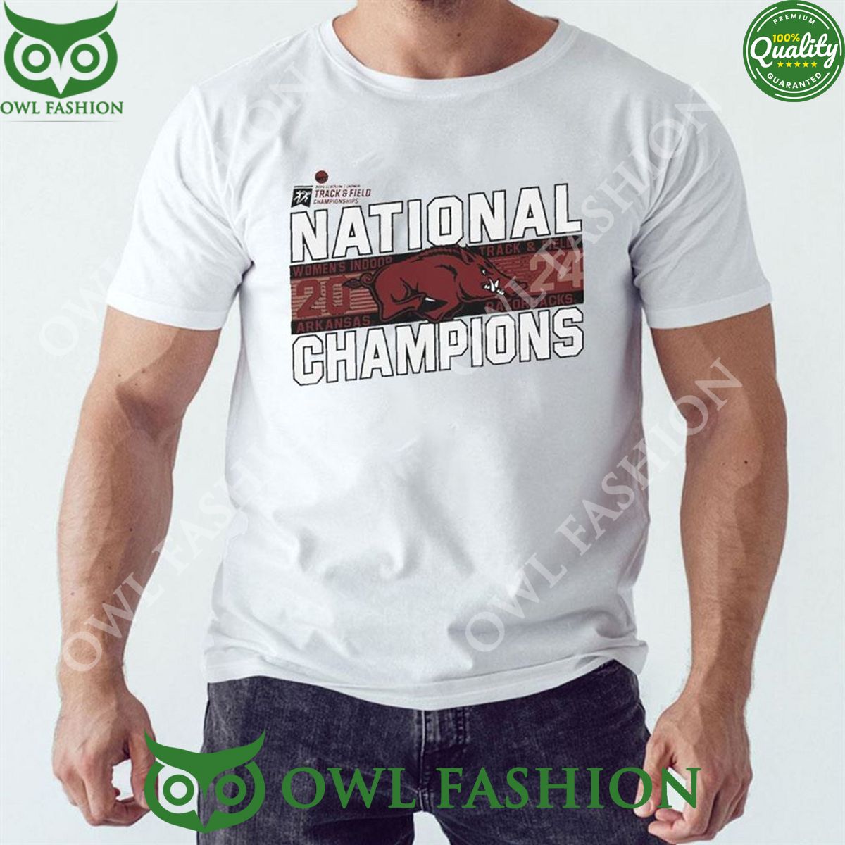 Arkansas Razorbacks 2024 Ncaa Women’s Indoor Track And Field National Champions 2D T-shirt