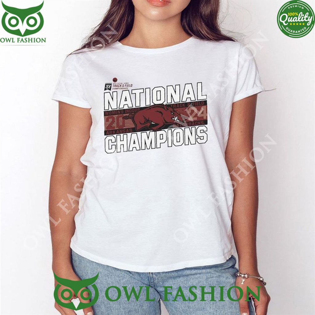 Arkansas Razorbacks 2024 Ncaa Women’s Indoor Track And Field National Champions 2D T-shirt