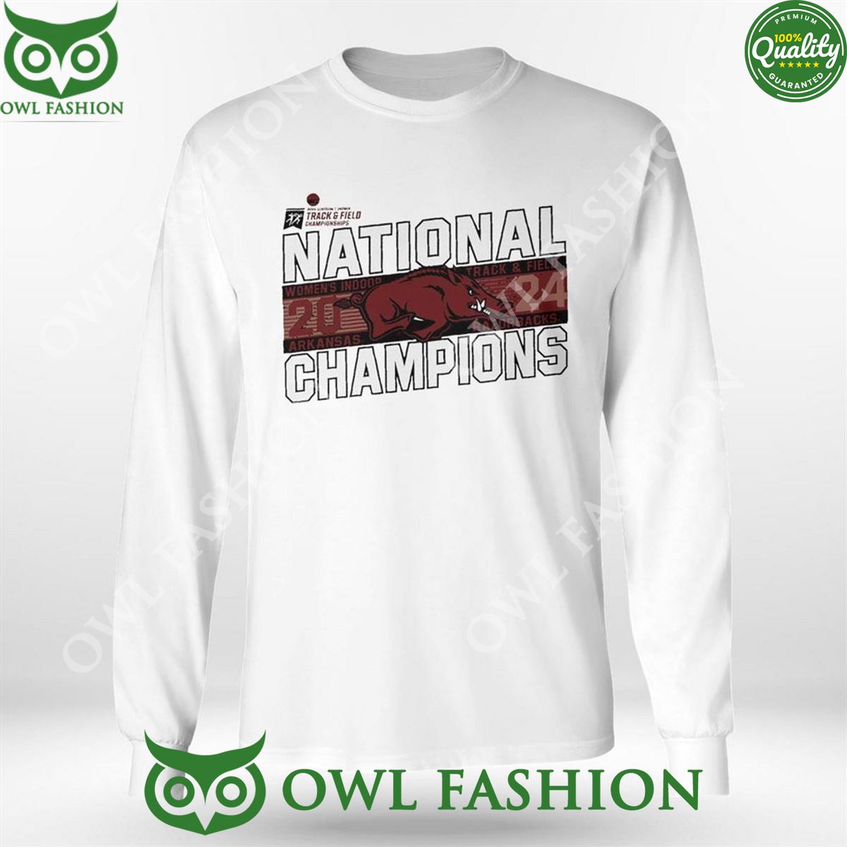 Arkansas Razorbacks 2024 Ncaa Women’s Indoor Track And Field National Champions 2D T-shirt