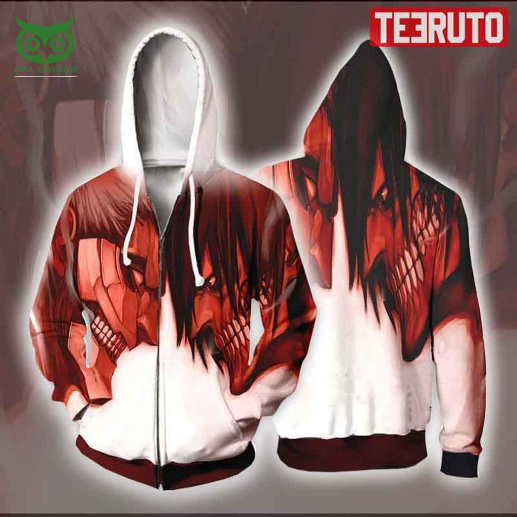 Armored Titan Vs Attack Titan Aot Attack On Titan Zip Up 3D Hoodie