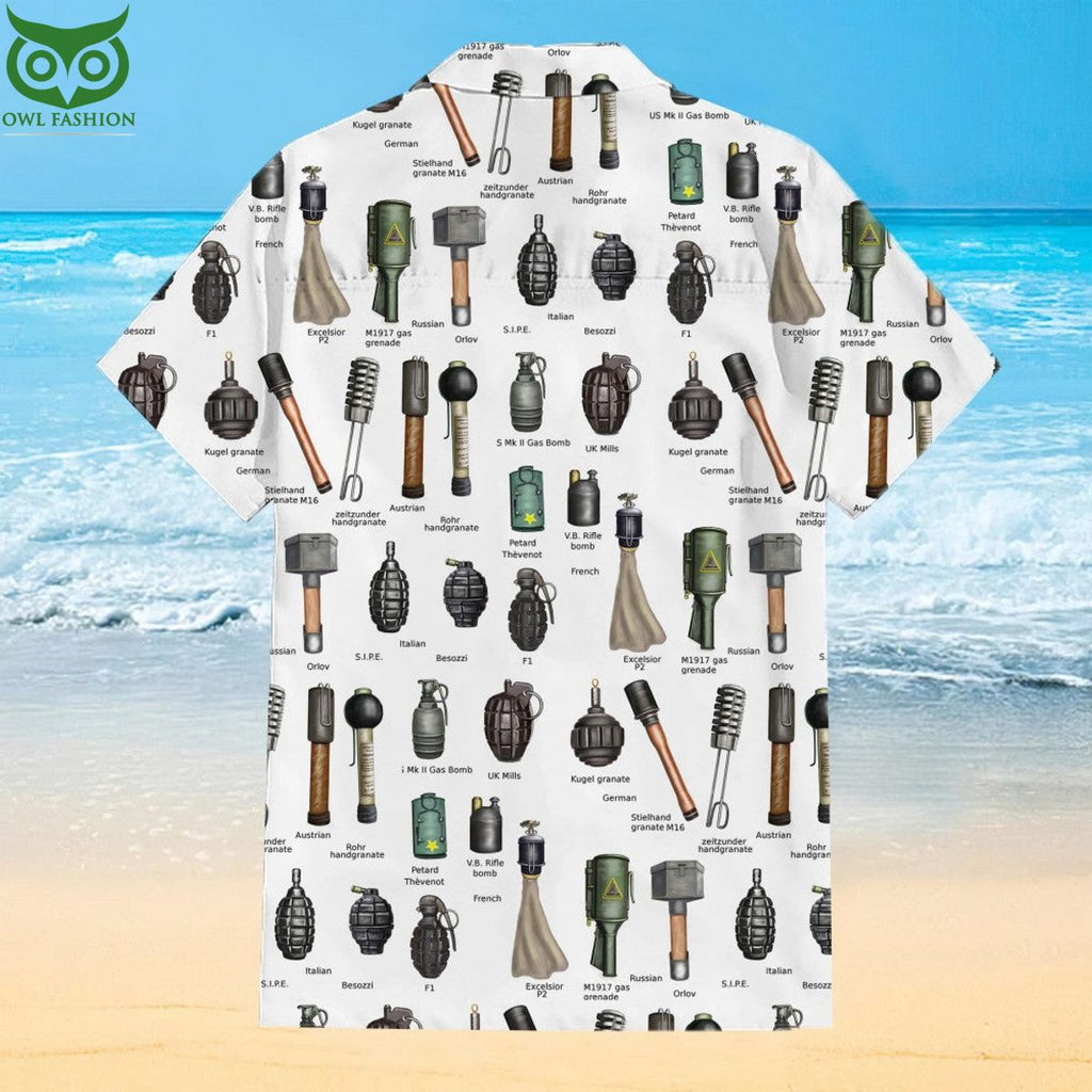 Armory Bomb Grenade Explosion Cuban Collar Hawaiian Shirt