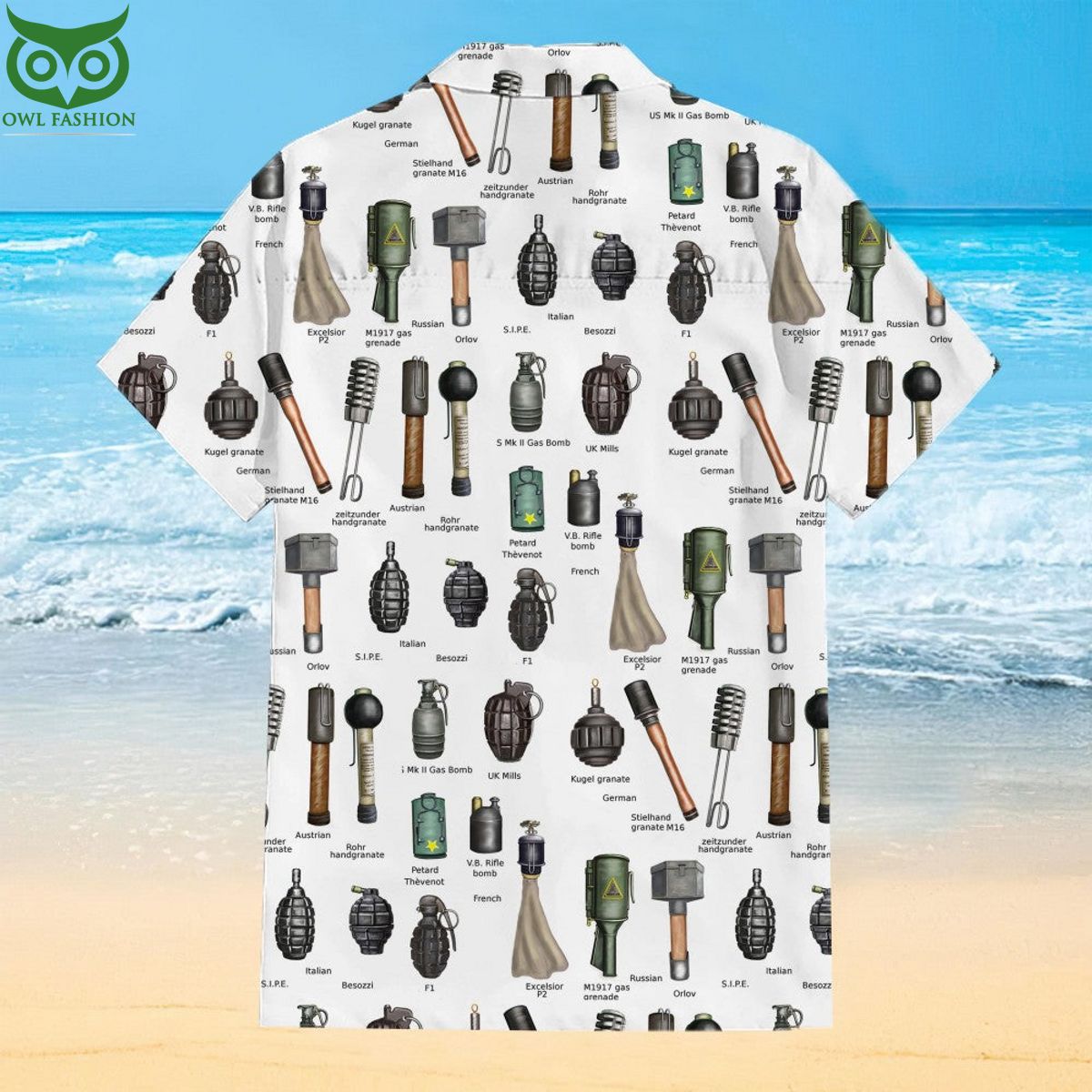 Armory Bomb Grenade Explosion Cuban Collar Hawaiian Shirt