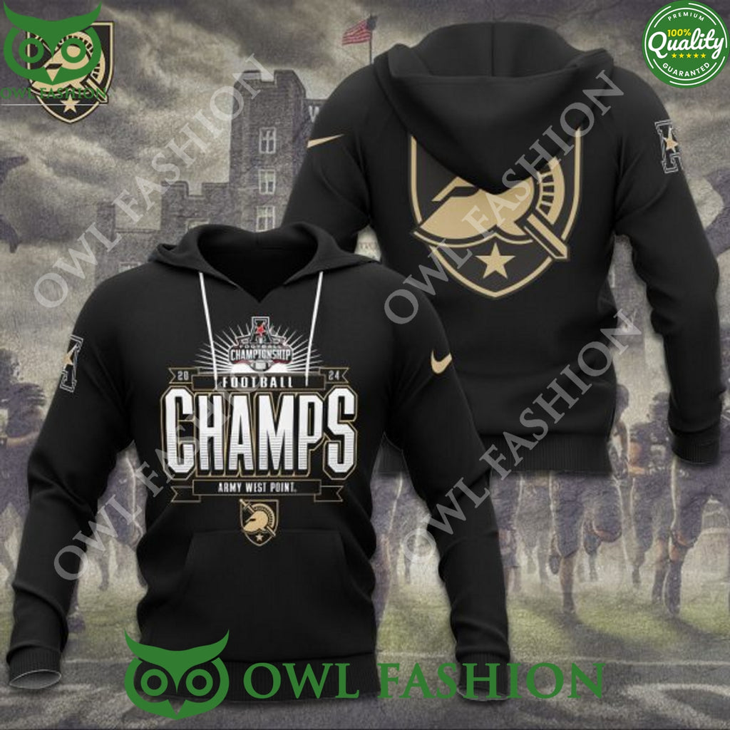 Army Black Knights Football Champs Army West point 2024 3d hoodie