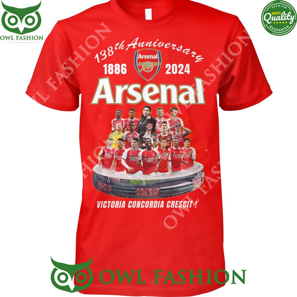 Arsenal 1886 2024 138th anniversary victoria concordia crescit Mikel Arteta Legend t shirt