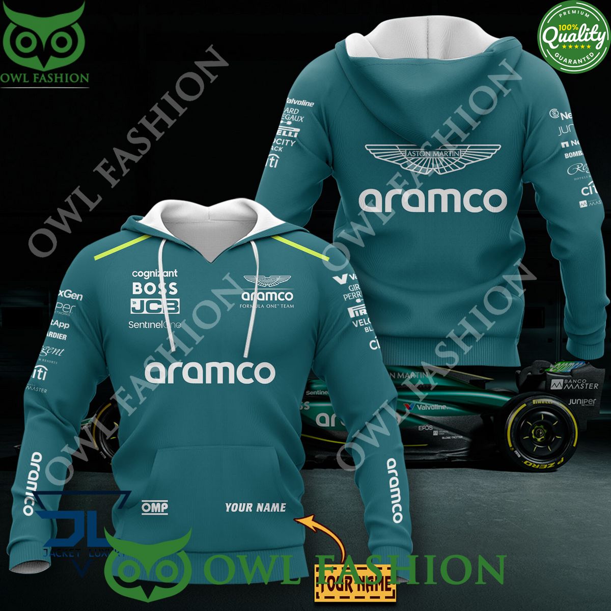 Aston Martin Cognizant British F1 Team 2024 Custom Name Hoodie Shirt