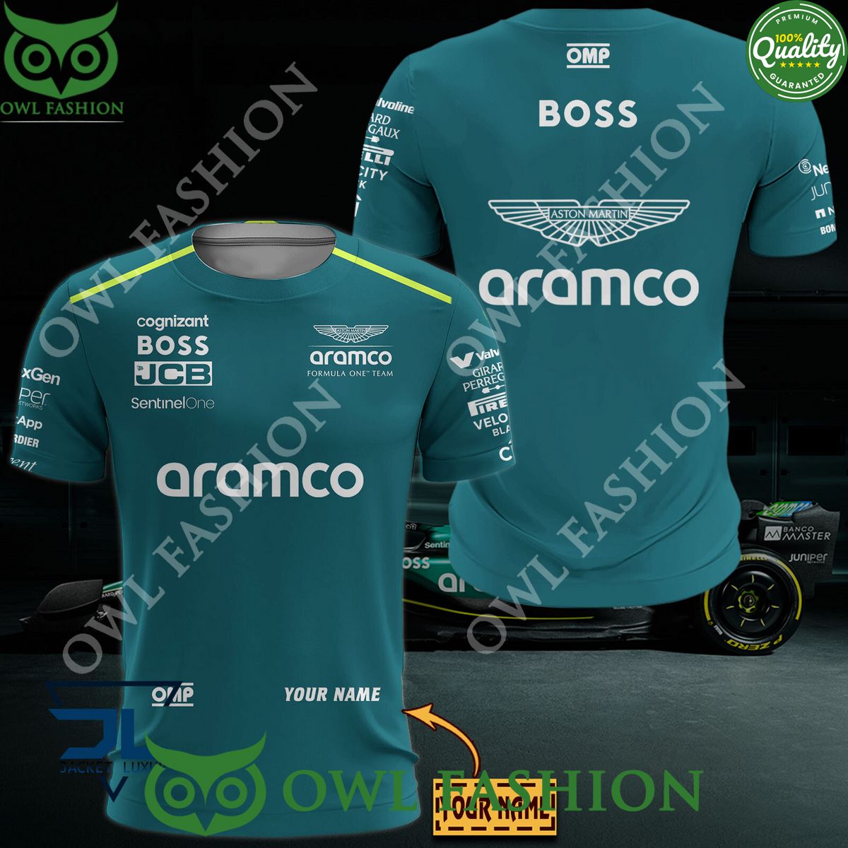 Aston Martin Cognizant British F1 Team 2024 Custom Name Hoodie Shirt