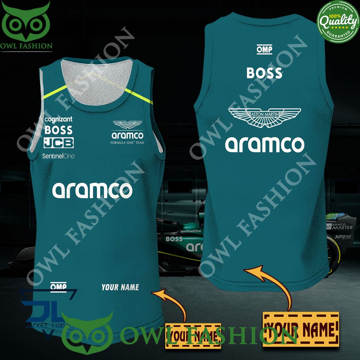 Aston Martin Cognizant British F1 Team 2024 Custom Name Hoodie Shirt