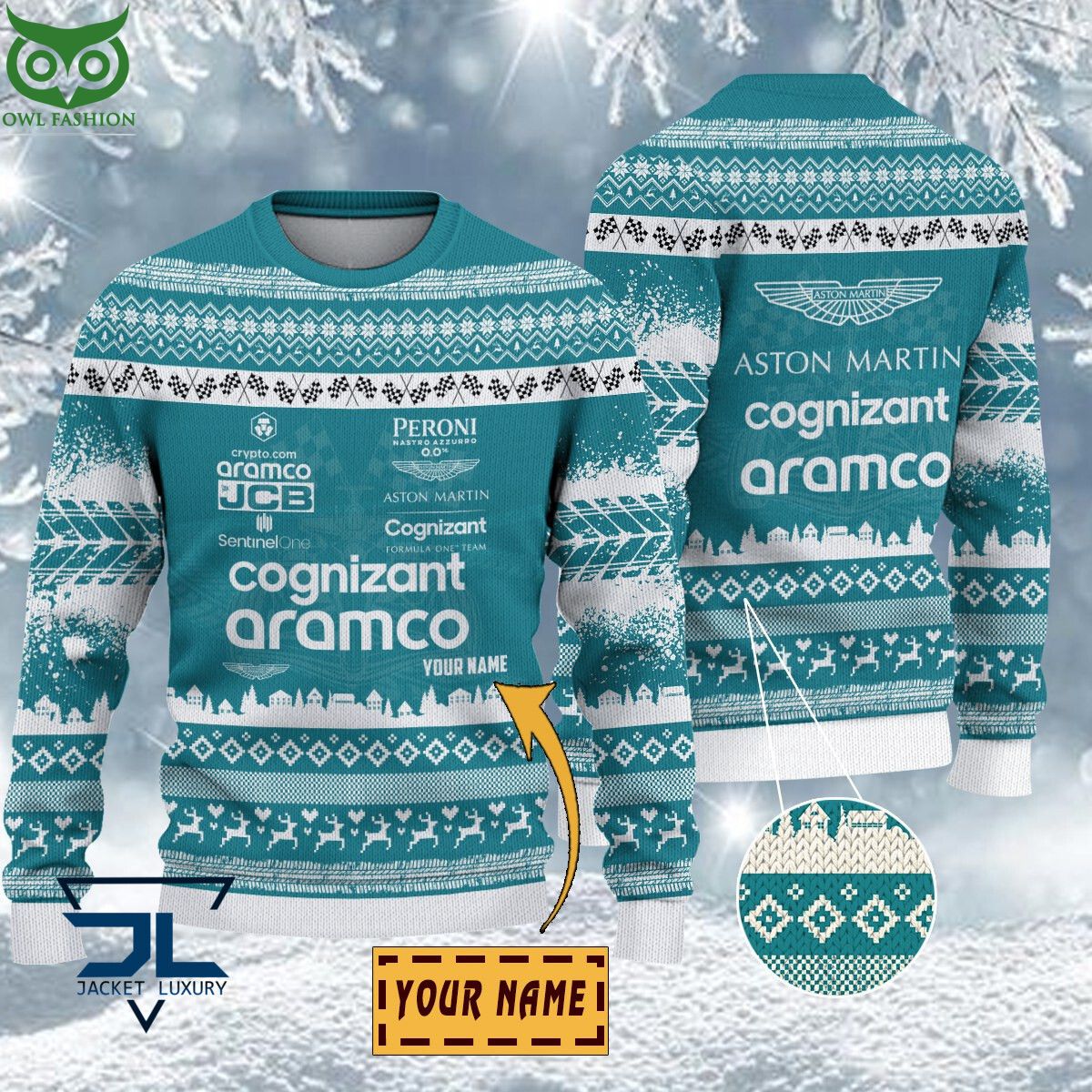Aston Martin Cognizant F1 Team Customized Ugly Sweater