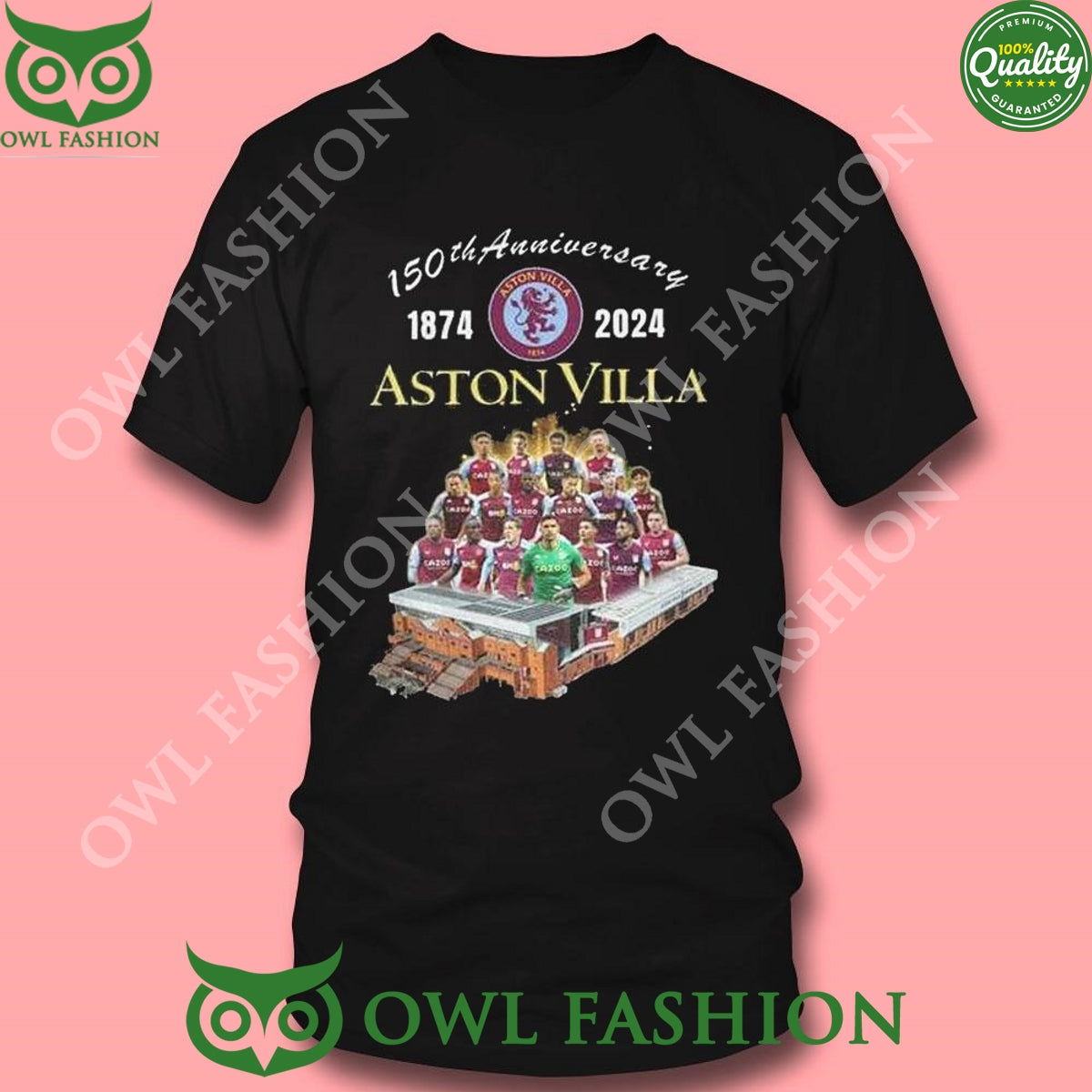 Aston Villa 150th Anniversary 1874 2024 2D T-shirt Hoodie