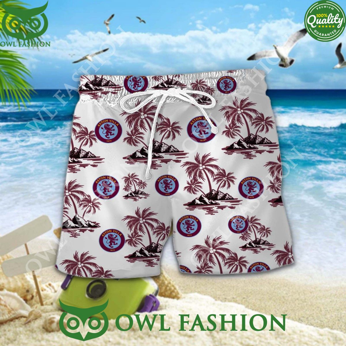 Aston Villa F.C EPL Unai Emery Coconut Hawaiian shirt
