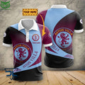 Aston Villa F.C Premier League 2023 Customized 3D Polo Tshirt