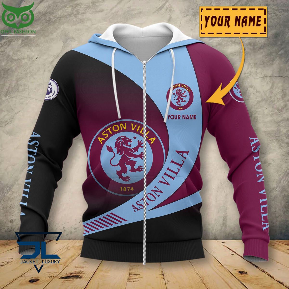 Aston Villa F.C Premier League 2023 Customized 3D Polo Tshirt